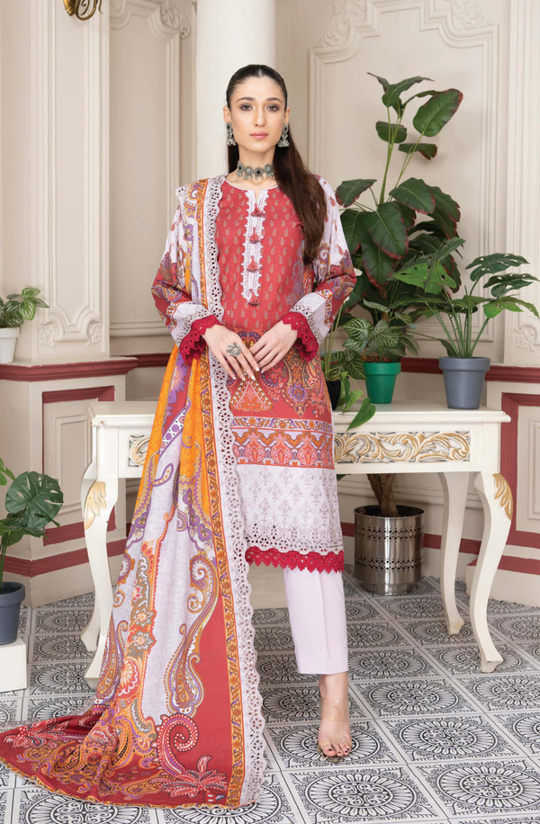 D/6 X15538 unstitched 3 piece Digital Printed Embroidered Khaddar suit by Rangriti