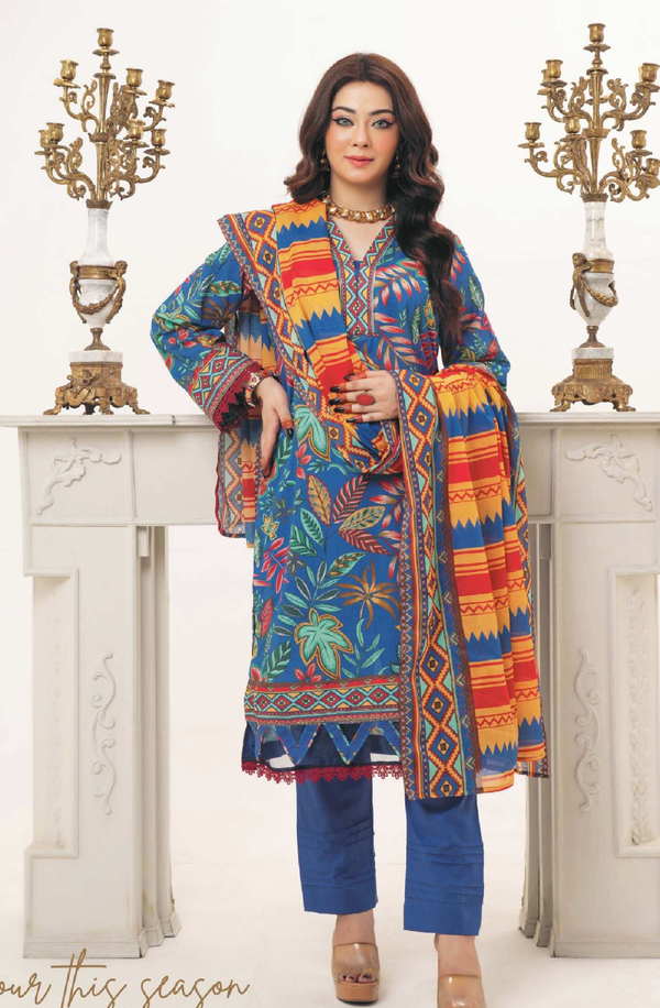 BR-1351 Mahjabeen Unstitched Printed Lawn Collection by Bronze