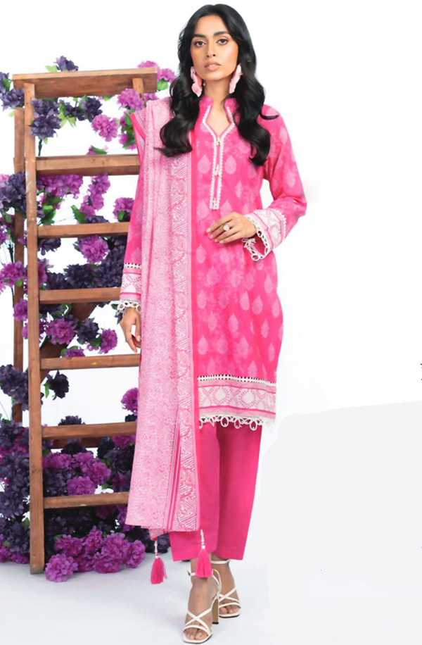 SSF-76-23 Pink Unstitch 3 Piece Suit by Alkaram Studio