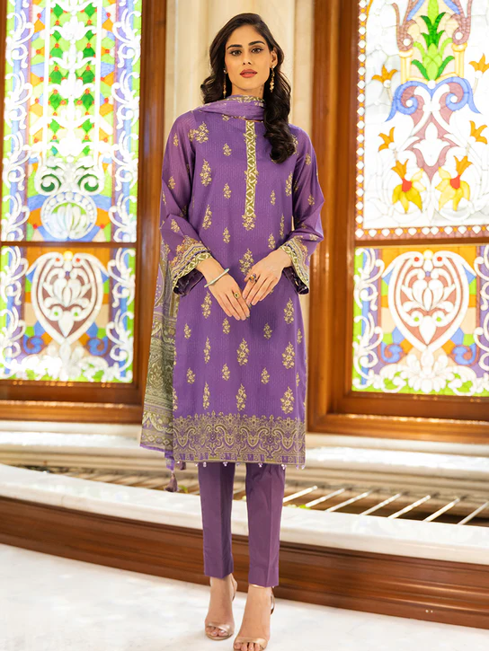 UNS23AD009UT Kiara Lawn Collection Unstitched 3 Piece suit by Salitex