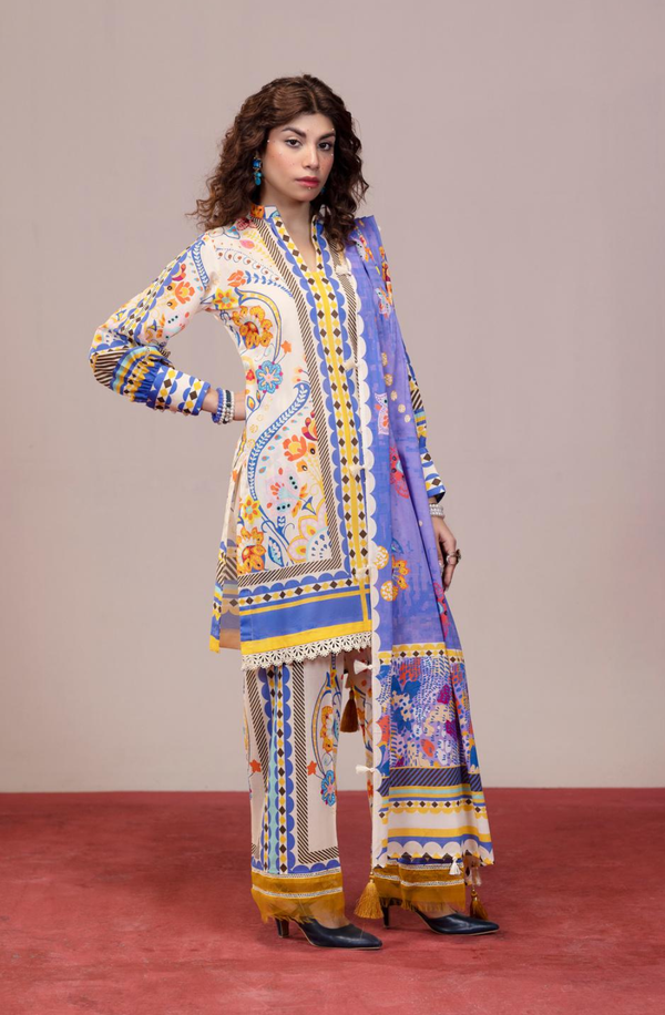 PA012506 Unstitchend Printed Premium Lawn Collection 2025 by Paltar