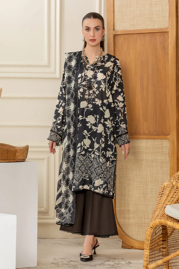 SOLARA PF062407 Unstitched Bold & Black Premium Lawn Collection by Paltar