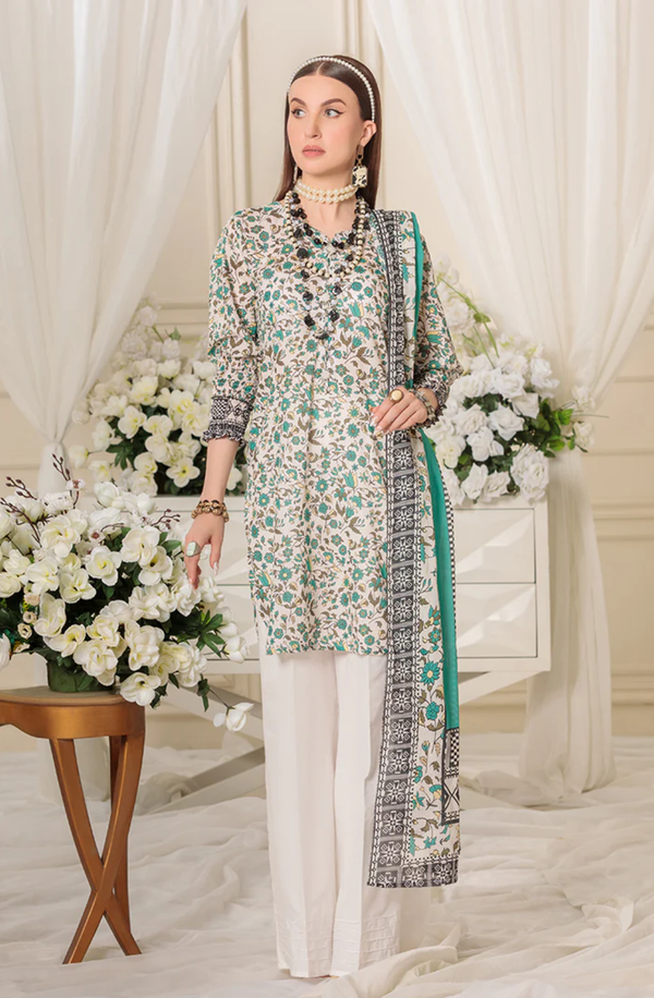 AABRO PF062421 Unstitched 3 Piece Dilkash Printed Lawn Suit by Paltar