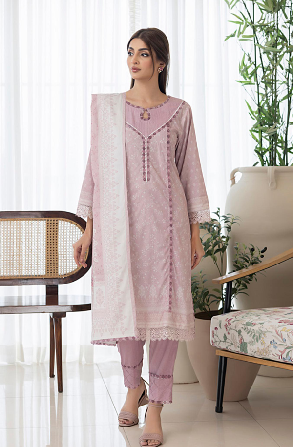 SPLV1-03 Unstitched 3 piece Suit Salina Printed Linen Volume 1 by Regalia Textiles