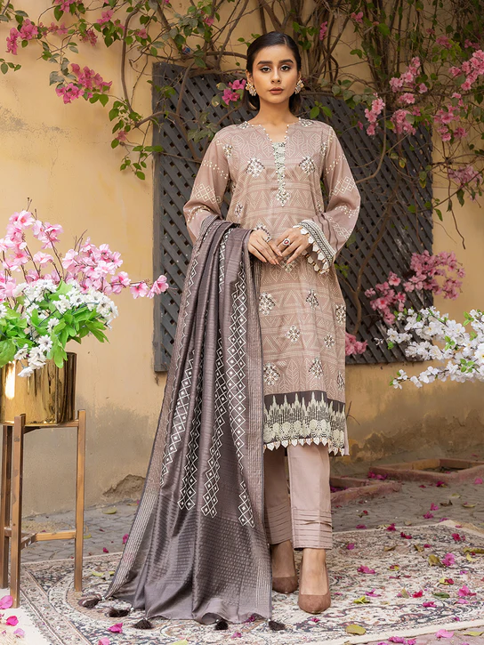 UNS23AI001UT Rukhsaar Embroidered Collection Unstitched 3 piece Suit by Salitex