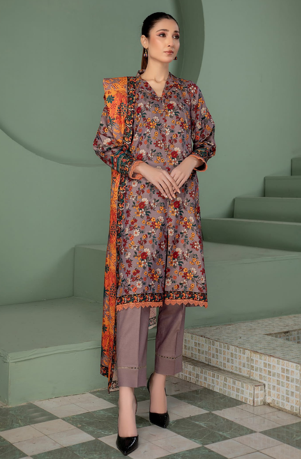 NCW-10 Unstitched 3 piece Suit Nisa Chambray Winter Collection Volume 10 by Orang