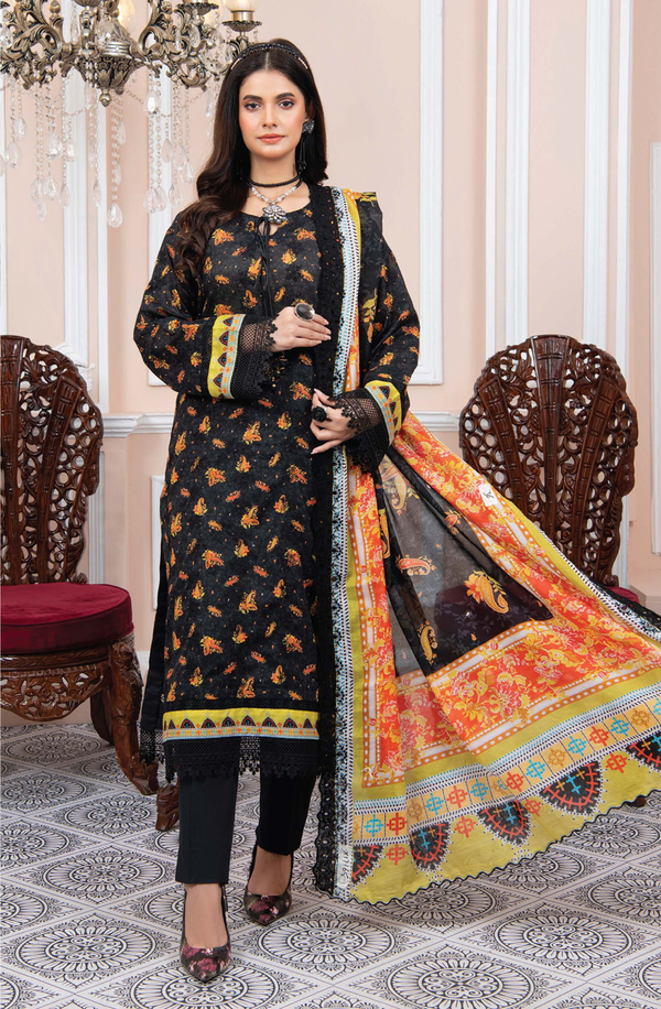 D/02 X17165 unstitched Printed Embroidered Lawn Volume-1 Collection 2025 by Rangriti