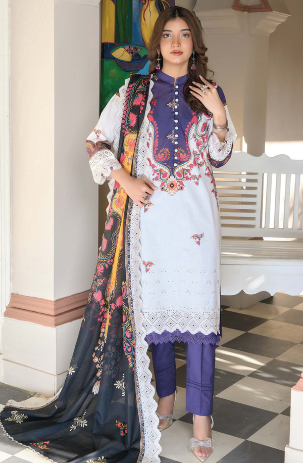 D/05 X17668 unstitched Printed Embroidered Lawn Volume-2 Collection 2025 by Rangriti