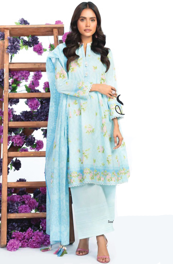 SSF-75-23 Ice Blue Unstitch 3 Piece Suit by Alkaram Studio