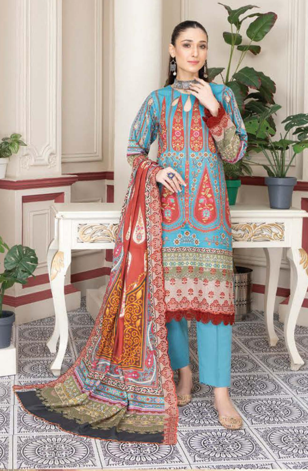 D/3 X15535 unstitched 3 piece Digital Printed Embroidered Khaddar suit by Rangriti