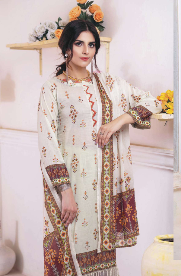 ART2-02 Unstitched 3-piece Lawn suit Volume-2 by Meerab