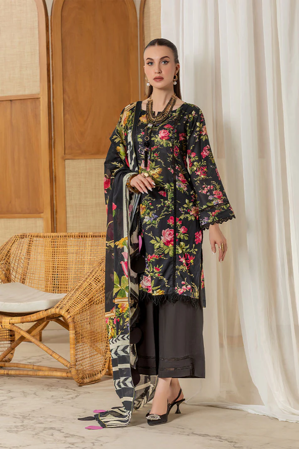 Charcol PF062402 Unstitched Bold & Black Premium Lawn Collection by Paltar
