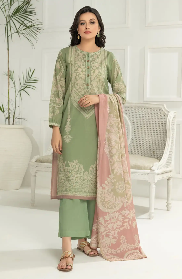 U2913SU-3PC-GRN Unstitch 3 Piece Lawn Collection 2024 by Limelight