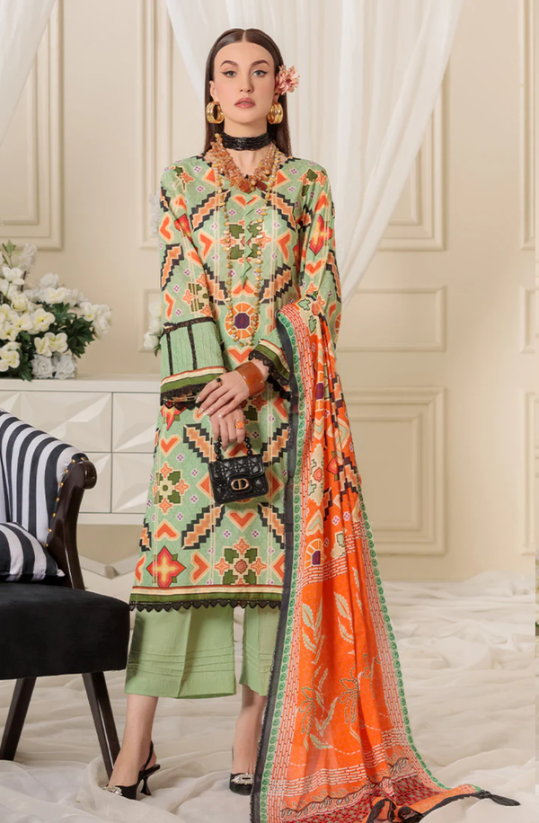 BAHAAR PF062423 Unstitched 3 Piece  Dilkash Printed Lawn Suit by Paltar
