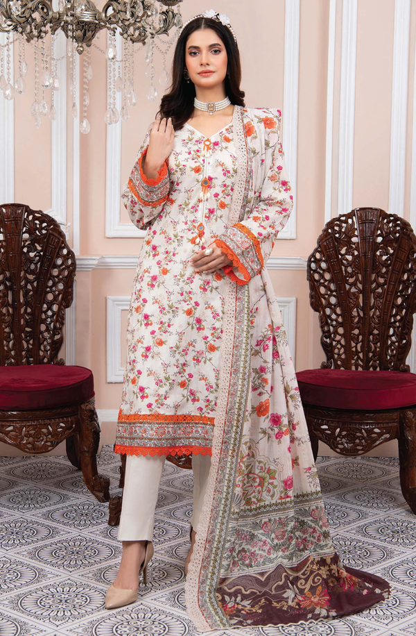 D/03 X17162 unstitched Printed Embroidered Lawn Volume-1 Collection 2025 by Rangriti