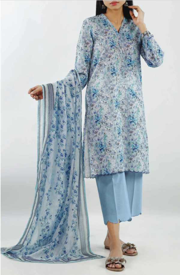 U01-25268-04B Unstitched Printed Lawn Collection 2025 Volume-2 by Saya