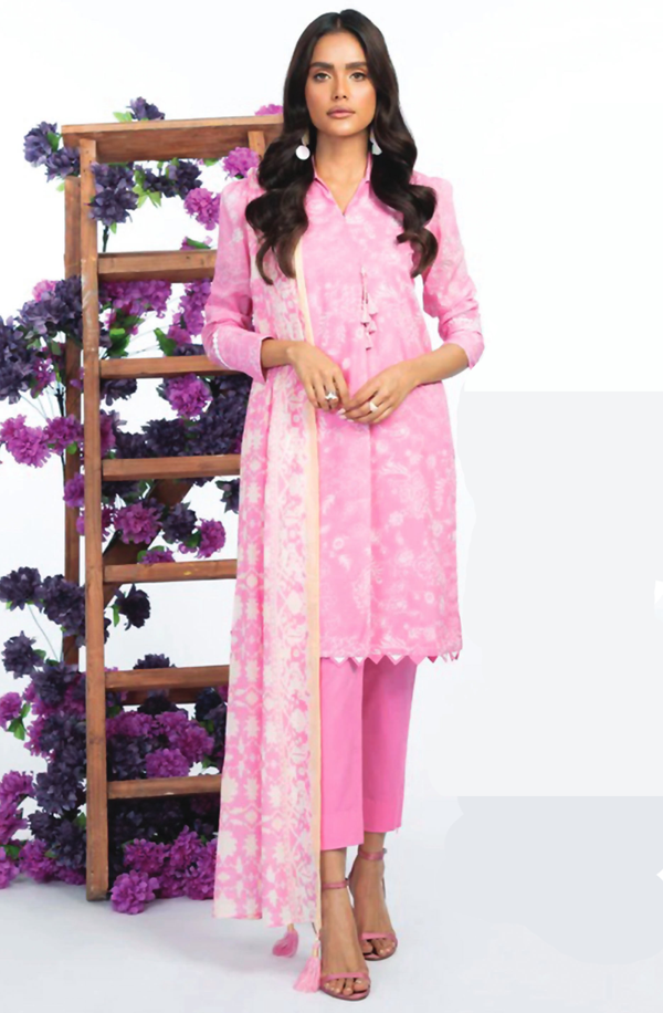 SSF-74-23 Pink Unstitch 3 Piece Suit by Alkaram Studio