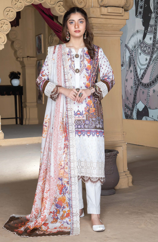 D/07 X17670 unstitched Printed Embroidered Lawn Volume-2 Collection 2025 by Rangriti