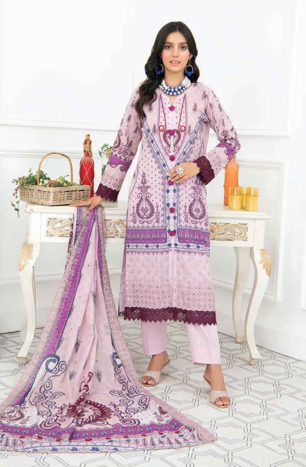 D/04 X17075 unstitched 3 piece Digital Printed Embroidered lawn suit by Rangriti