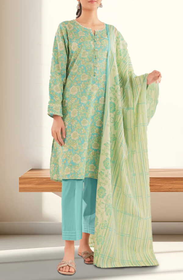 U01-25268-13A Unstitched Printed Lawn Collection 2025 Volume-2 by Saya