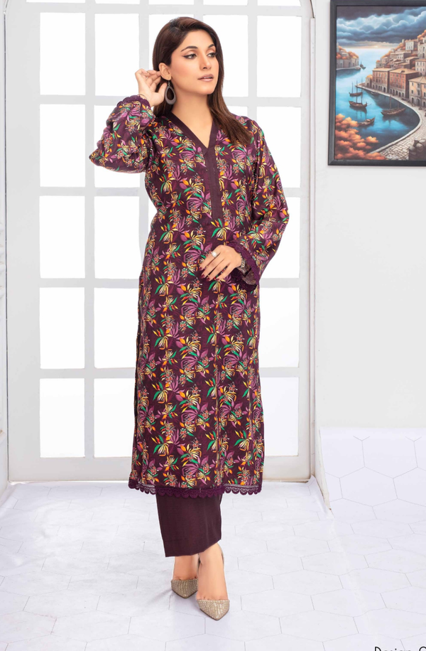 Design#20 Textured Linen Volume 1 Unstitched 2-piece Suit by MOCO Prints