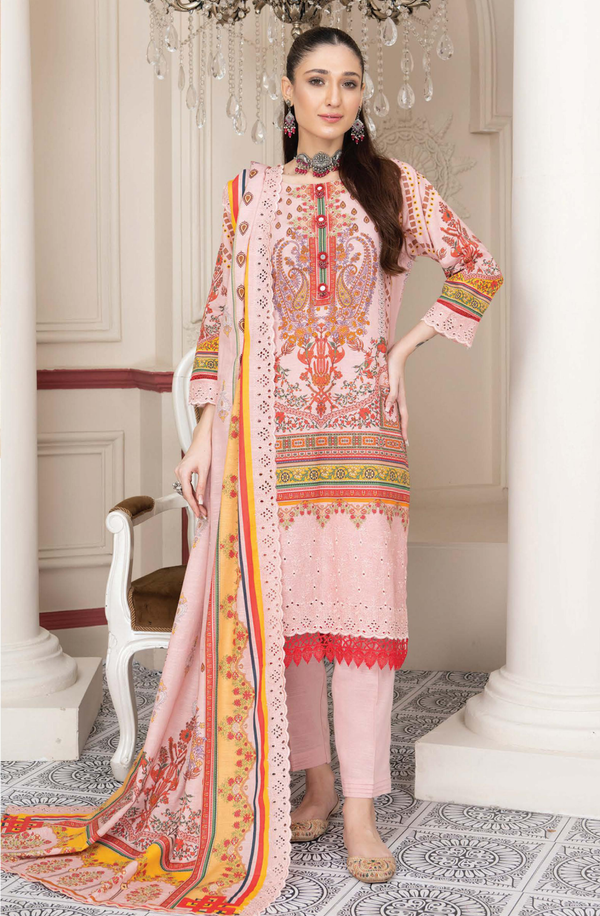 D/10 X15530 unstitched 3 piece Digital Printed Embroidered Khaddar suit by Rangriti