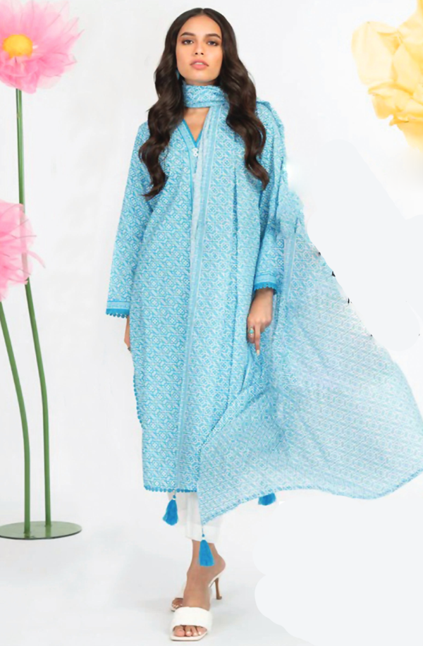 SSF-73-23 Blue Unstitch 3 Piece Suit by Alkaram Studio