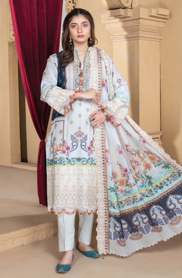 D/10 X17673 unstitched Printed Embroidered Lawn Volume-2 Collection 2025 by Rangriti