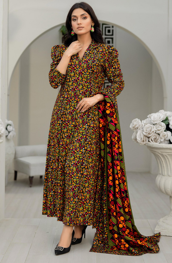 RPO-07 Unstitched 3 Piece Printed Slub Linen Suit Volume 5 by Orang