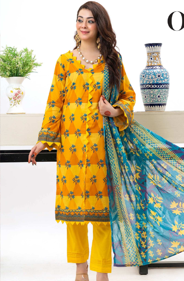 BR-1350 Mahjabeen Unstitched Printed Lawn Collection by Bronze