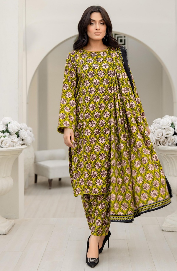 RPO-08 Unstitched 3 Piece Printed Slub Linen Suit Volume 5 by Orang