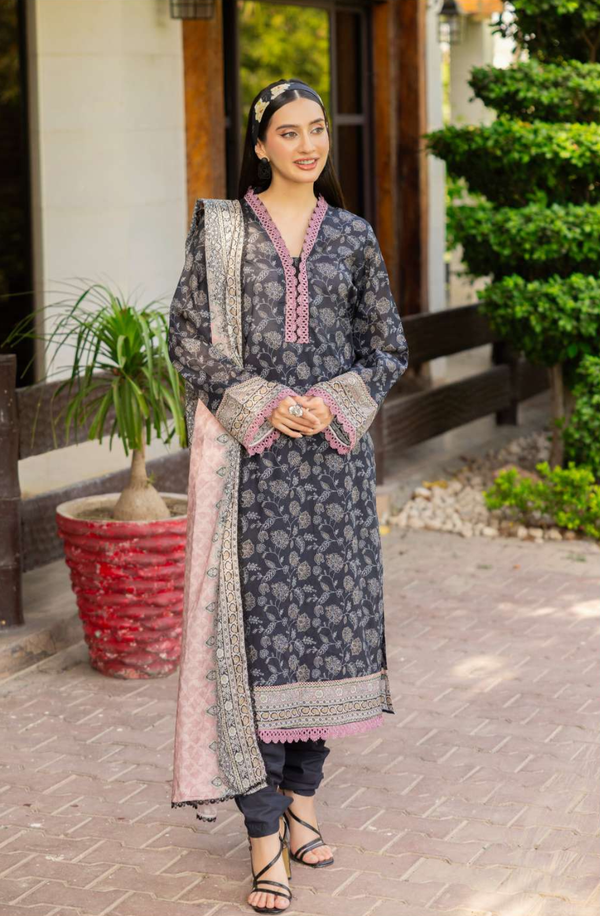 RB25-08 Unstitched 3 Piece Printed Collection 2025 Volume-1 by Raabi