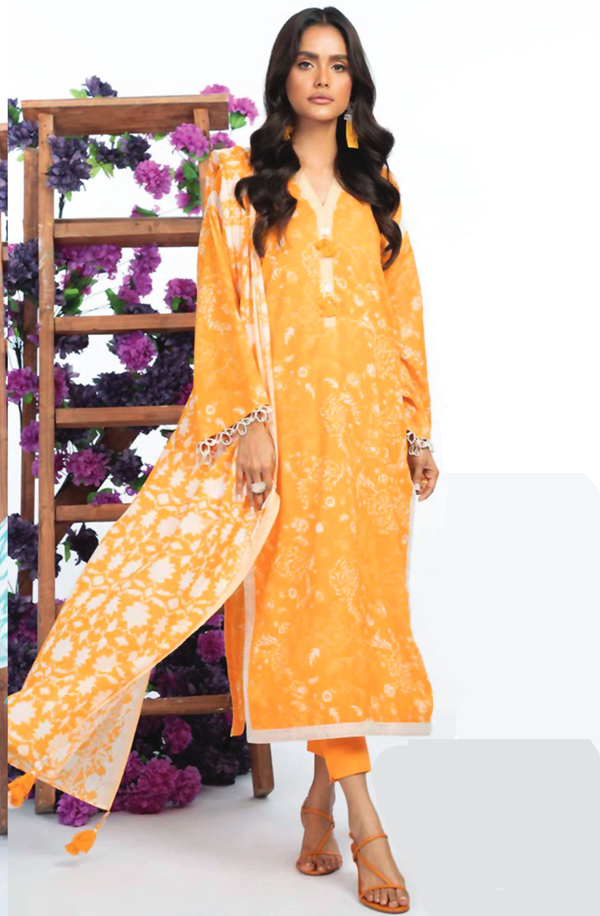 SSF-74-23 Chrome Yellow Unstitch 3 Piece Suit by Alkaram Studio