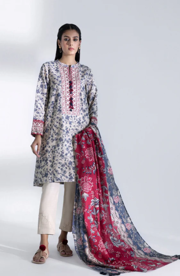 U3-DY22V8-12WS Unstitch Printed Lawn Collection 2025 Volume-1 by Sapphire