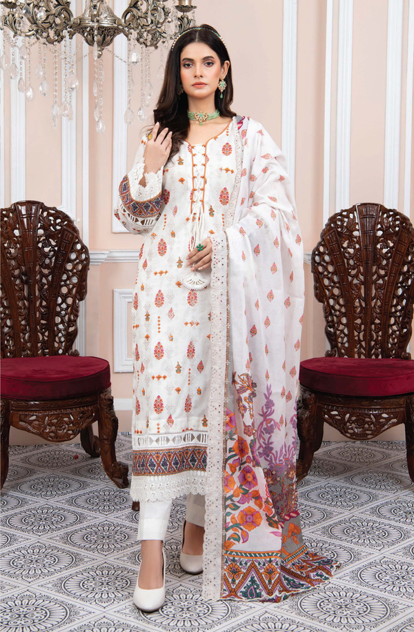 D/08 X17158 unstitched Printed Embroidered Lawn Volume-1 Collection 2025 by Rangriti