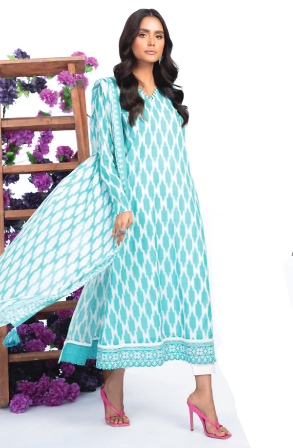 SSF-71-23 Sea-green Unstitch 3 Piece Suit by Alkaram Studio