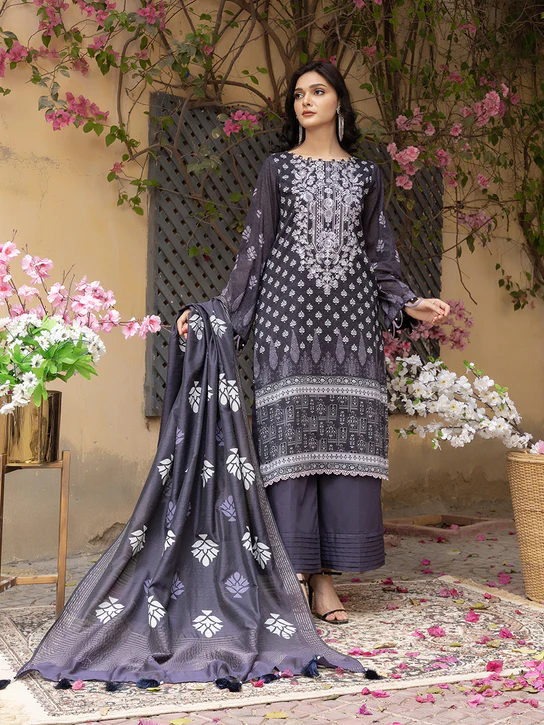 UNS23AI006UT Rukhsaar Embroidered Collection Unstitched 3 piece Suit by Salitex