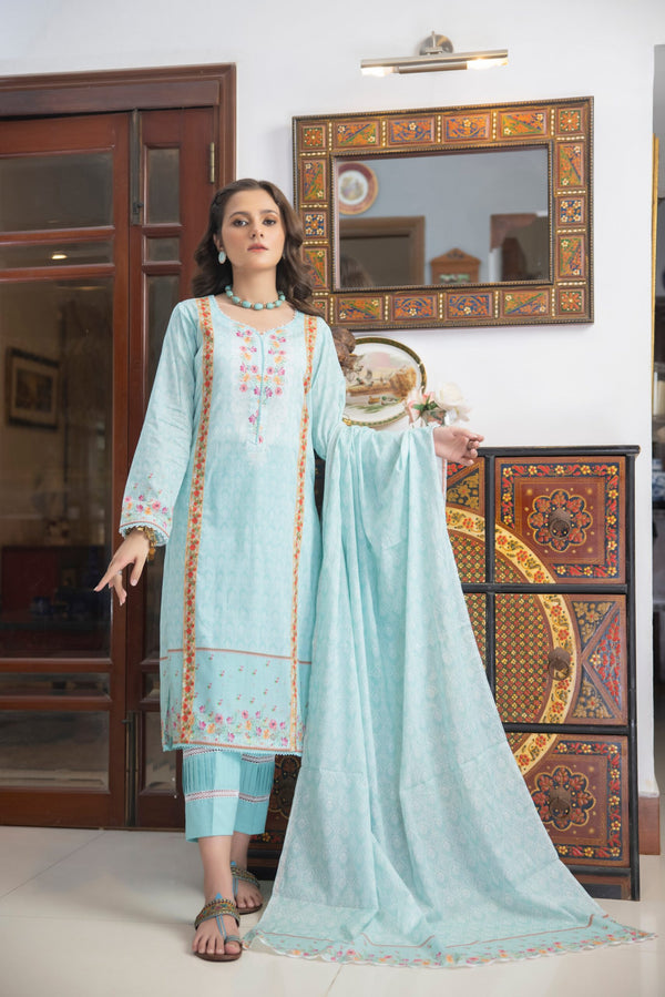 S14-1 Unstitched 3 piece Suit Salina Printed Lawn Volume 14 by Regalia