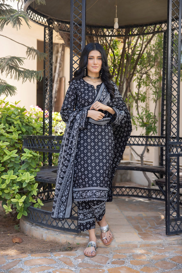 B&W-3 Black & White 2023 Unstitch Printed Summer Lawn by Regalia