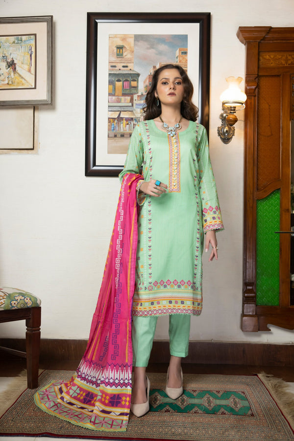 S14-4 Unstitched 3 piece Suit Salina Printed Lawn Volume 14 by Regalia