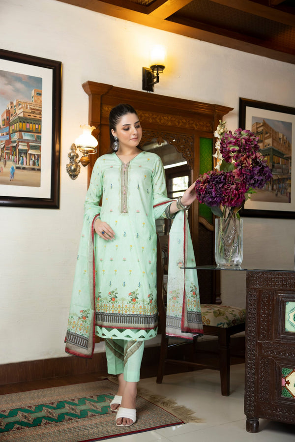 S14-5 Unstitched 3 piece Suit Salina Printed Lawn Volume 14 by Regalia