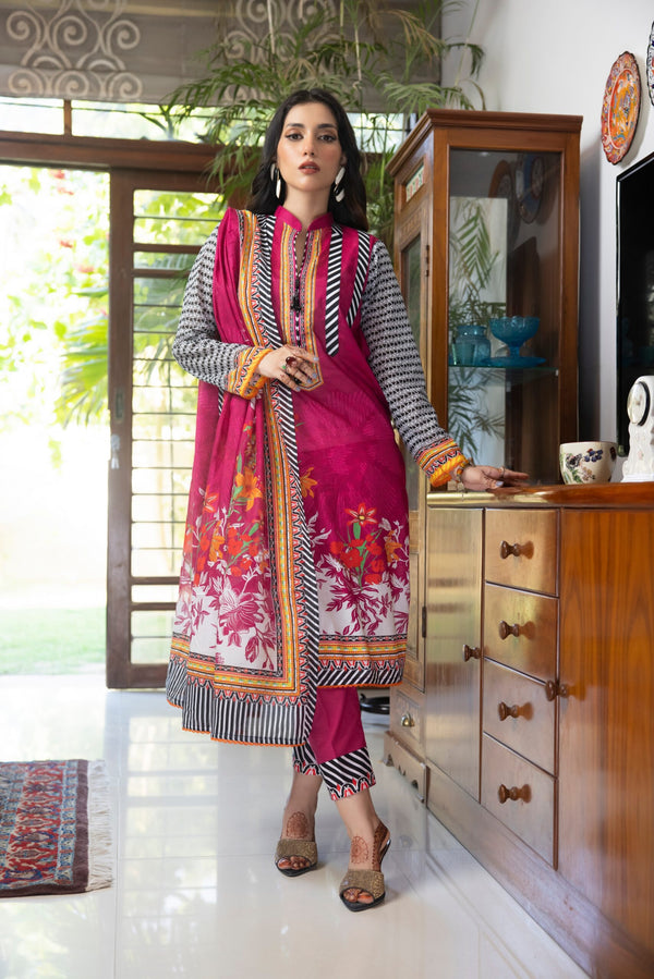 S14-7 Unstitched 3 piece Suit Salina Printed Lawn Volume 14 by Regalia