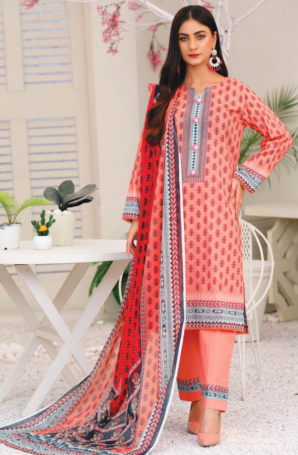 GP-V2-002 Unstitched 3 piece Suit Gorgeous Print 2023 Volume 2 by Cross & Cross