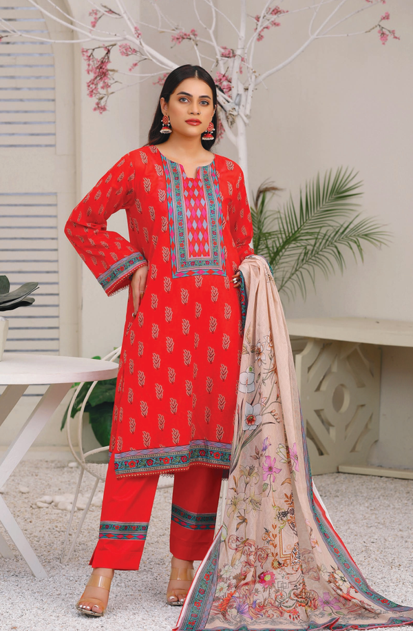 GP-V2-0010 Unstitched 3 piece Suit Gorgeous Print 2023 Volume 2 by Cross & Cross