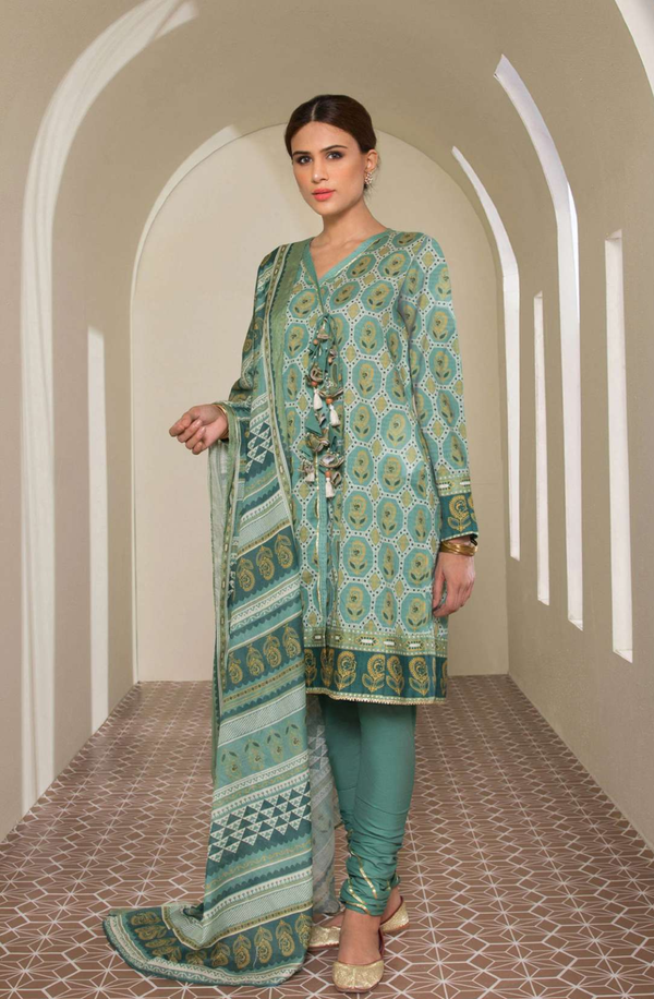 3P-R6-28 Unstitched 3 piece Suit Printed Lawn Volume-9 by Sapphire