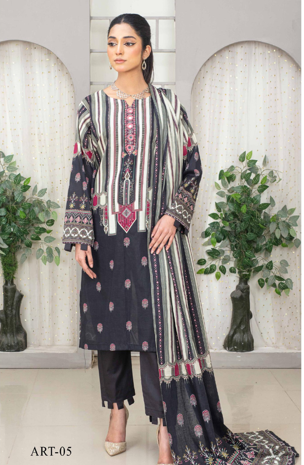 ART-05 Lawn Unstitched 3-piece suit by Meerab