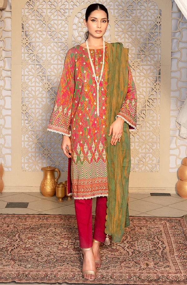 UNS23AK015UT Unstitched 3 Piece Suit Aghaaz Printed Lawn Volume 4 by Salitex