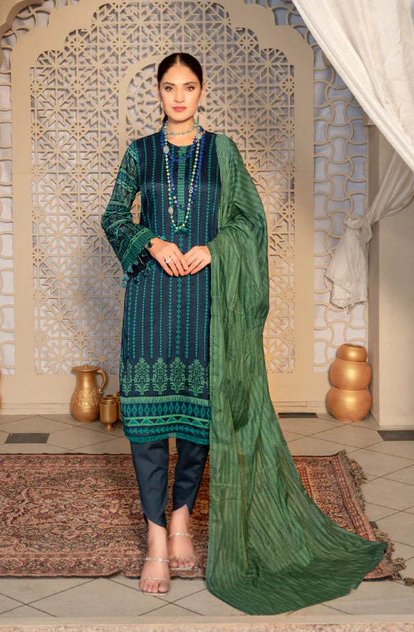 UNS23AK013UT Unstitched 3 Piece Suit Aghaaz Printed Lawn Volume 4 by Salitex