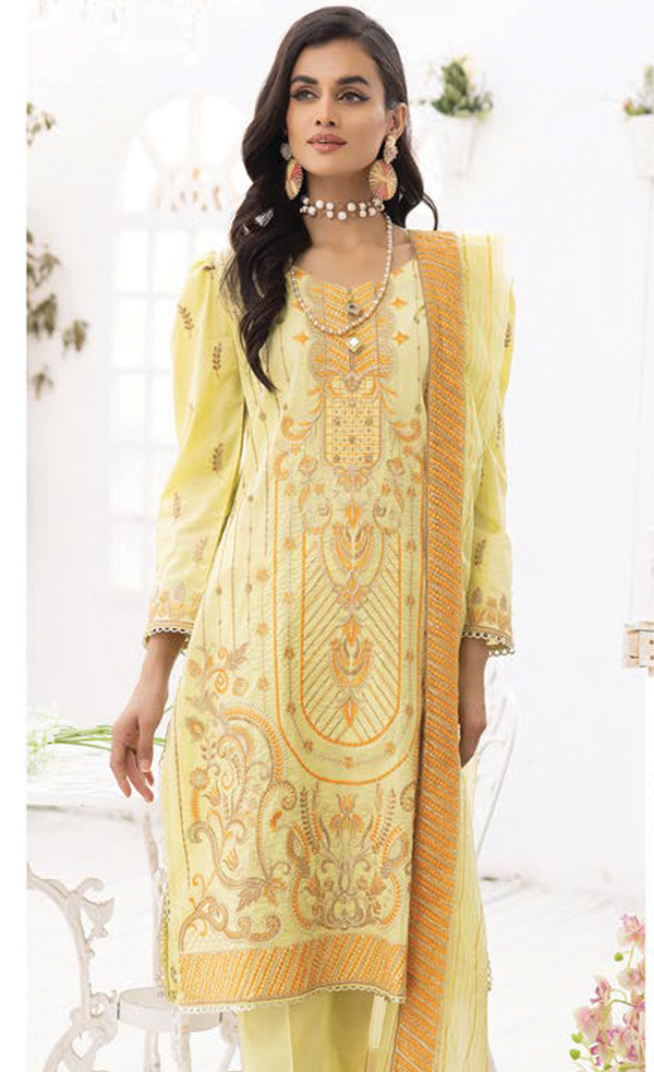 HH-CC-007 Aafreen Vol-2 Luxury Unstitched Embroidered Collection by H&H Textiles