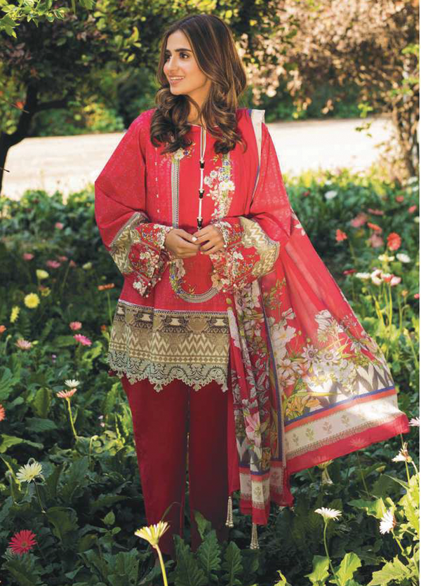 3DP-DAYV20-4BR Unstitched 3-piece Suit Printed Lawn Vol-7 by Sapphire